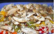 Riz au poulet et poivrons